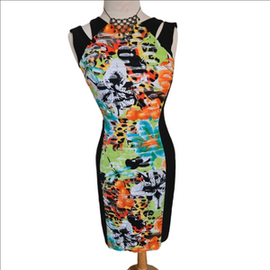 Joseph Ribkoff Dress Bodycon Colorblock Floral Abstract Midi Canada